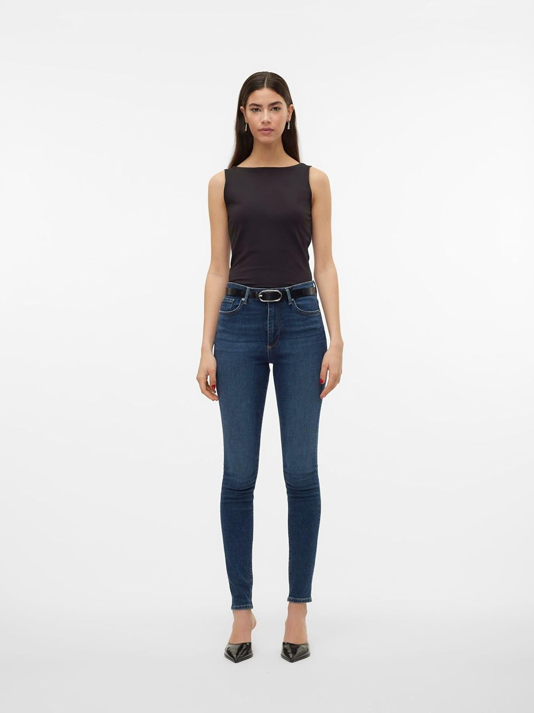 VERO MODA Female Skinny Jeans VMSOPHIA Hohe Taille Skinny Fit Jeans M / 32L Dark Blue Denim, M / 32L
