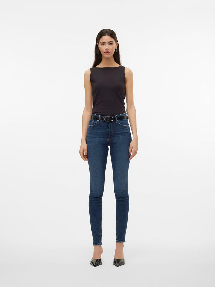 VERO MODA Female Skinny Jeans VMSOPHIA Hohe Taille Skinny Fit Jeans M / 32L Dark Blue Denim, M / 32L