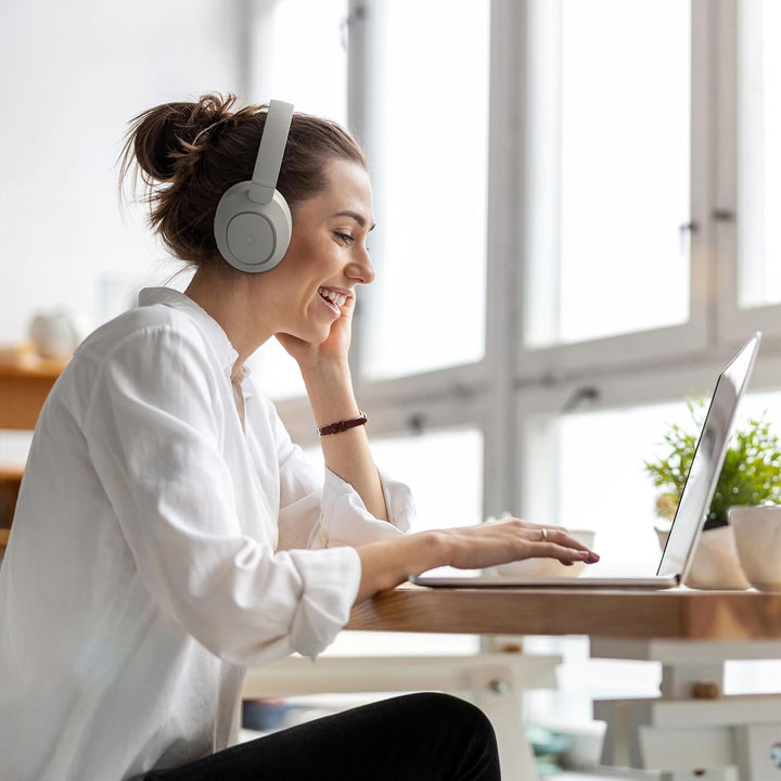 PowerLocus Hybrid Active Noise Cancelling Kopfhörer, 60 Std. Spielzeit Kopfhörer Kabellos, Transpare