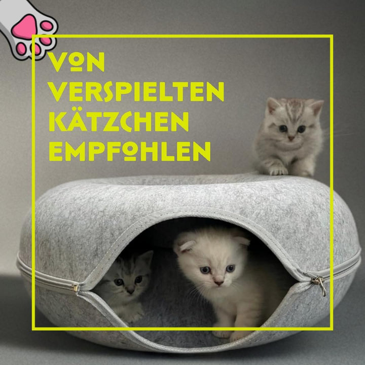 Katzenhöhle Katzenbett Tierheim Tierhöhle SIMIT mit Reissverschluss Katzentunnel Rund Filz