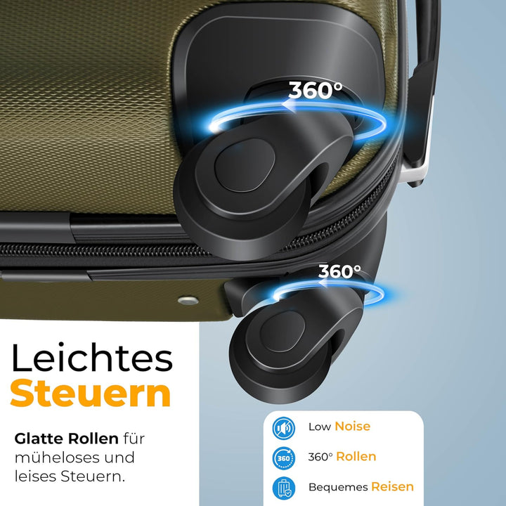 KESSER® Reisekoffer 84L Mittlerer Hartschalen Koffer Inkl. Kofferwaage + Gepäckanhänger | Trolley Ge