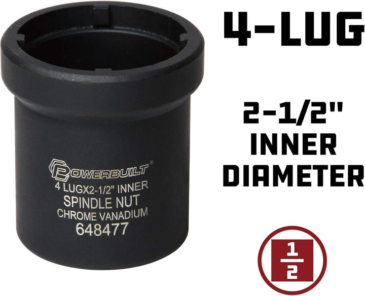 Powerbuilt Spindel Mutter Socket, 648477, 1-Ton, Four Inner