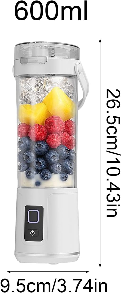 Tragbarer Saftmixer - 600 ml auslaufsicherer Trinkbecher - Wiederaufladbarer kabelloser Mixer mit Tr