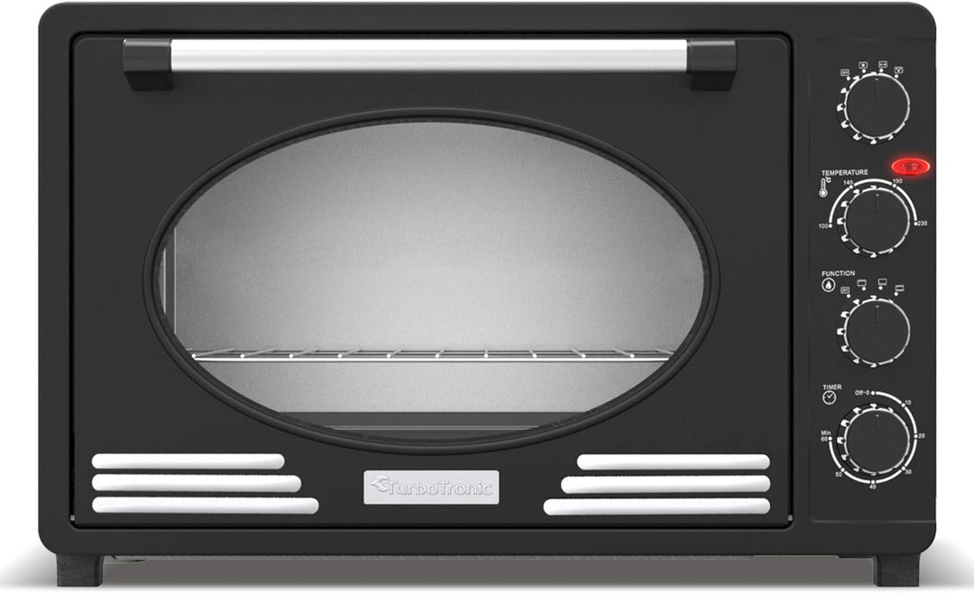 Turbotronic/Retro Minibackofen mit Umluft / 45l / schwarz, rot, blau, beige / 2000W, Mini Backofen,