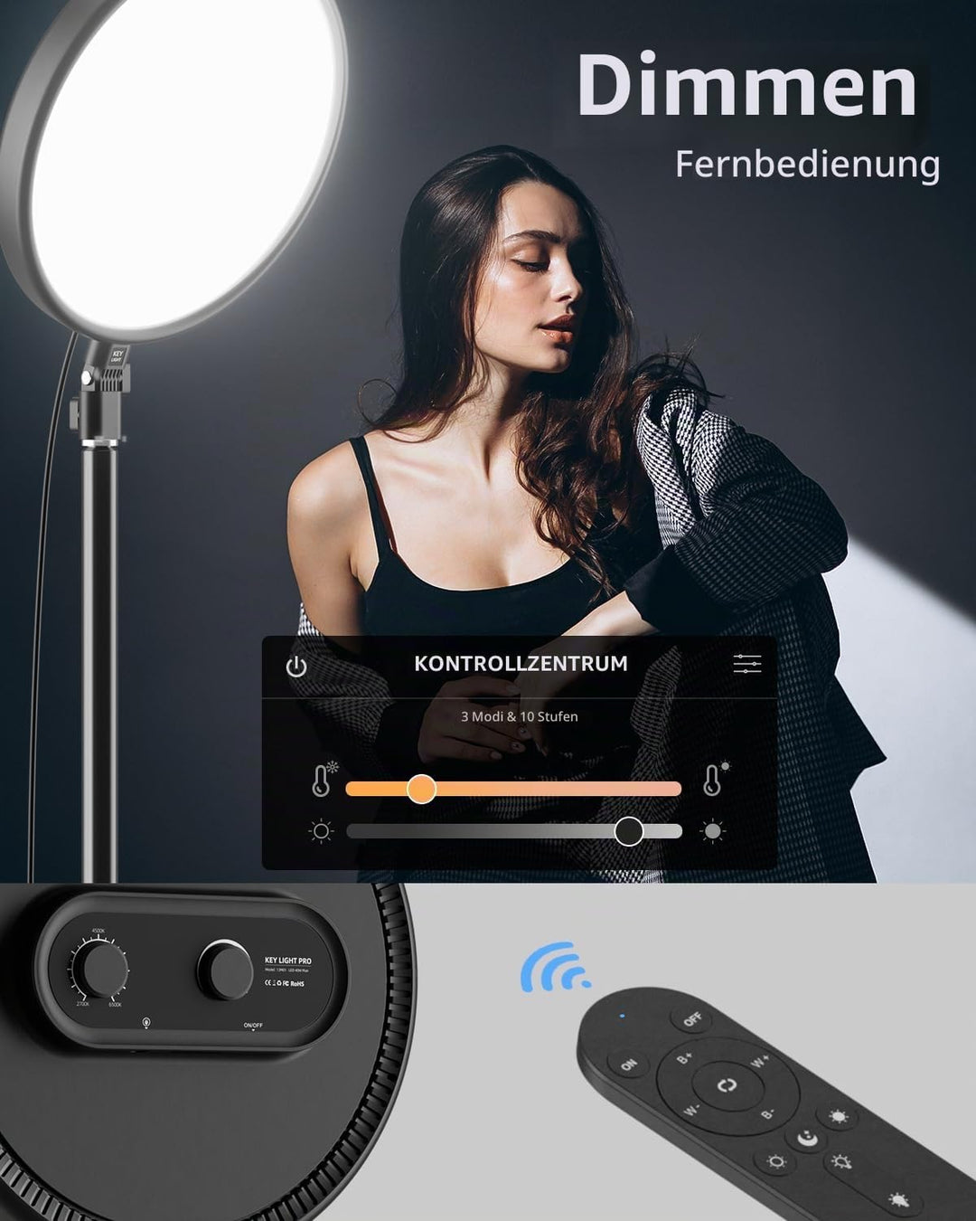 Weilisi Grosse Ringlicht mit 79" Stativ Handy für TikTok, Vlogging, Makeup