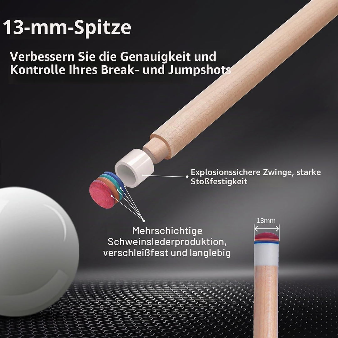 Kmise Professioneller Pool-Queue-Stick – 19 20 21 oz Queue-Sticks aus kanadischem Ahorn, Schaft mit