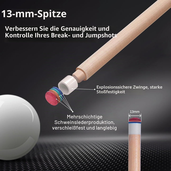 Kmise Professioneller Pool-Queue-Stick – 19 20 21 oz Queue-Sticks aus kanadischem Ahorn, Schaft mit