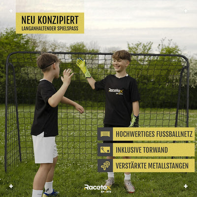 Racetex Fussballtor Kinder inkl. Torwand mit [Anti-Rost Beschichtung] - Fussballtore für Garten Kind