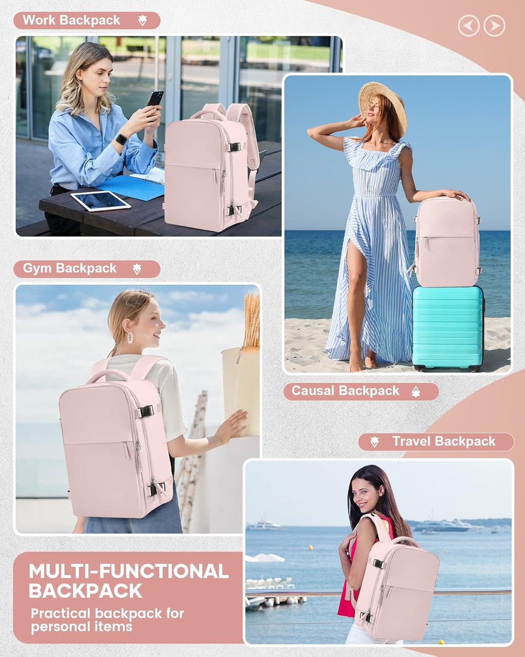 SZSYCN Reiserucksack Ryanair 40x20x25 Handgepäck easyJet 45x36x20 Wasserdichter Schuhfachrucksack fü