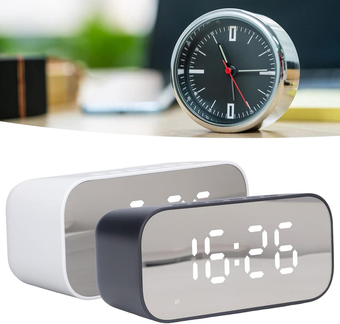 Digitaler Wecker, Tragbare Nachttischuhr mit Grossem Display und Doppelalarm, UKW-Radiowecker mit Bl