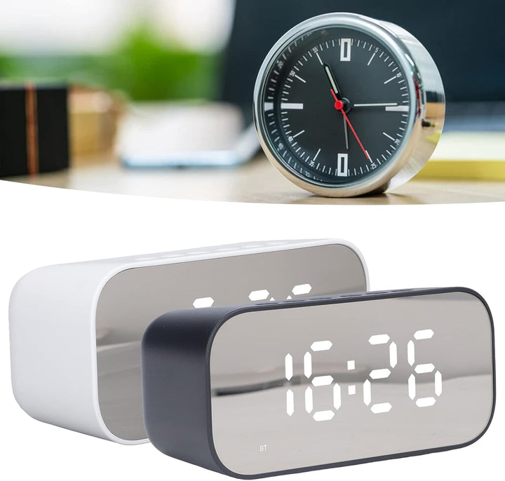 Digitaler Wecker, Tragbare Nachttischuhr mit Grossem Display und Doppelalarm, UKW-Radiowecker mit Bl