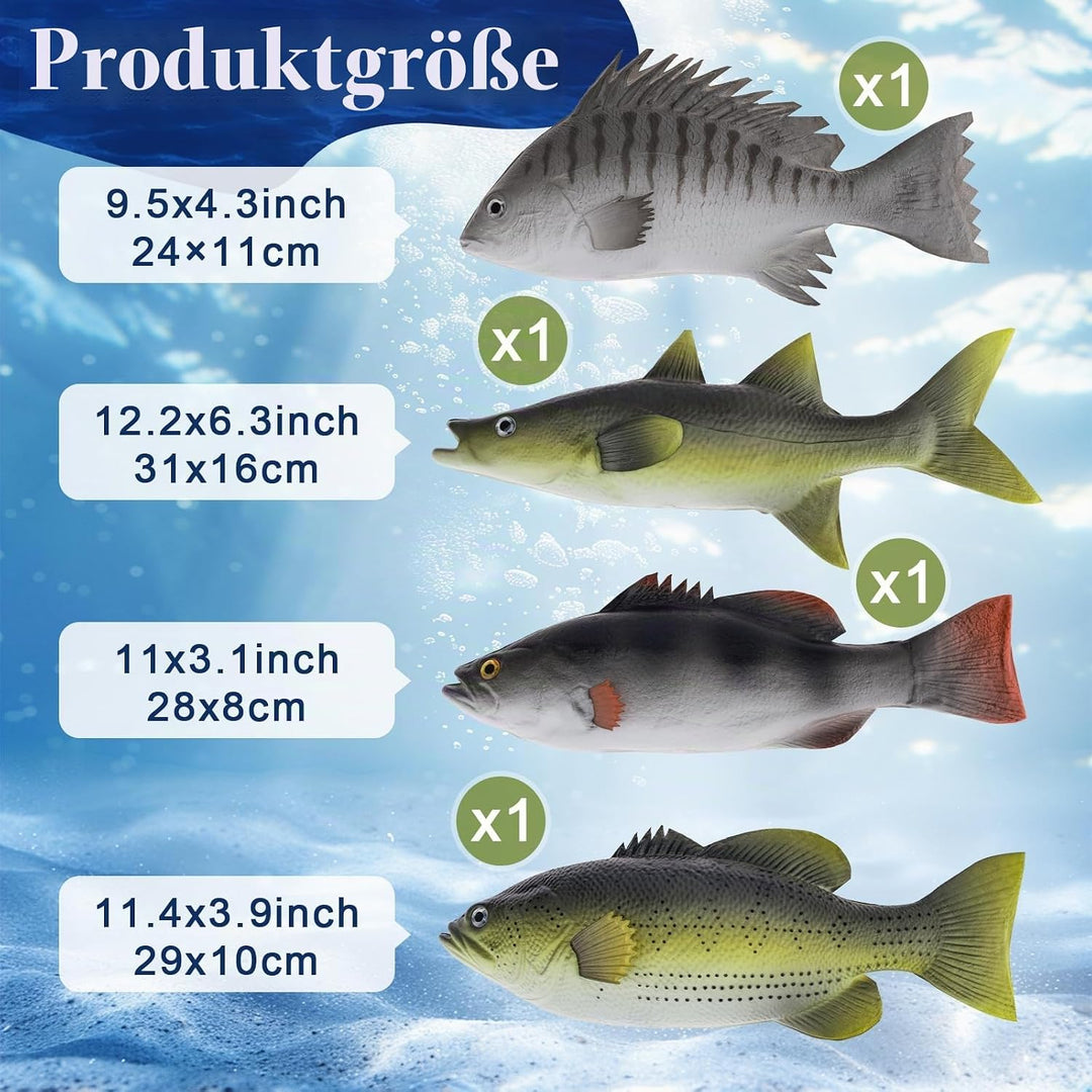 4 Stück Künstliche Fisch Deko Gefälschte Kunststoff Fische Simulataed Realistische Lebensmittel Unte