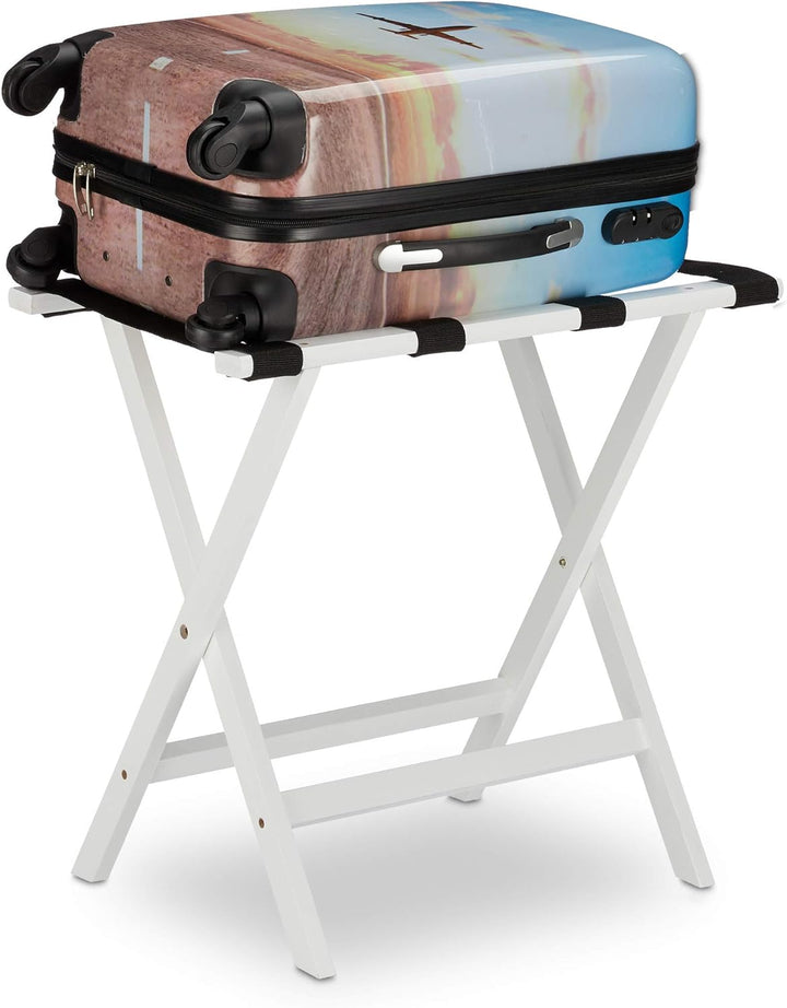 Relaxdays Kofferständer klappbar, aus Bambus, für Koffer und Reisegepäck, Gepäckablage, HxBxT: 53,5