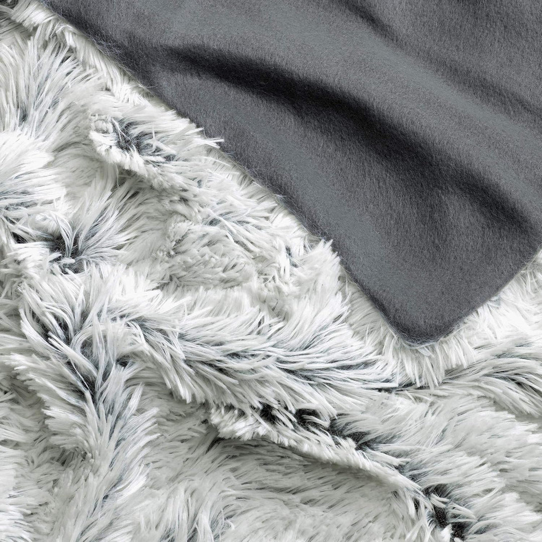 CelinaTex Shetland Bettwäsche 155 x 220 cm 2-teilig Creme grau Polar-Fleece Bettbezug Flokati Optik