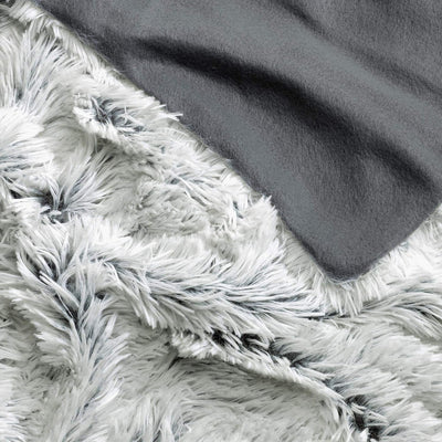 CelinaTex Shetland Bettwäsche 200 x 200 cm 3-teilig Creme grau Polar-Fleece Bettbezug Flokati Optik