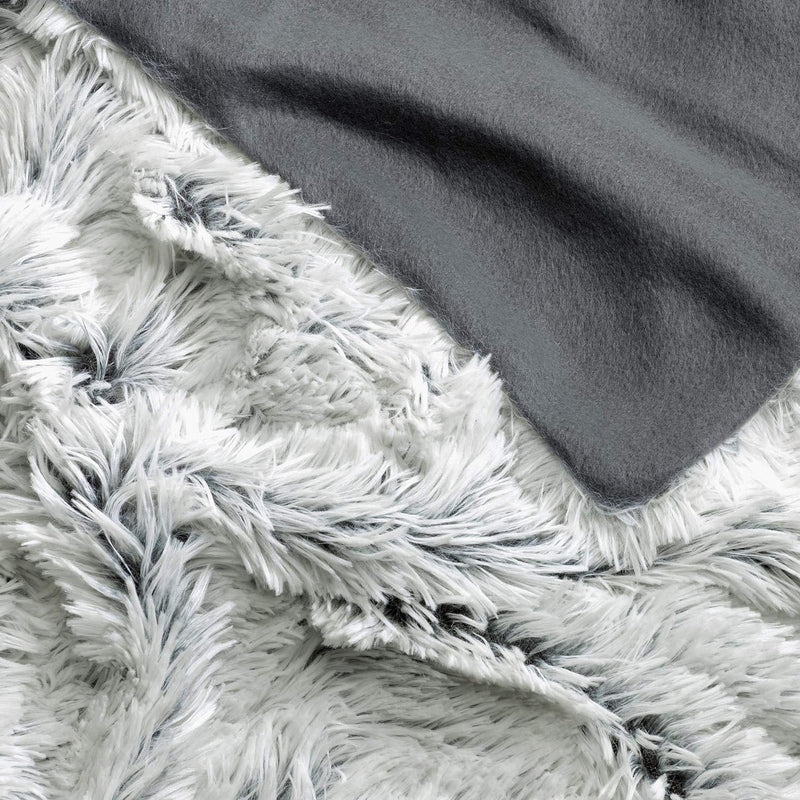 CelinaTex Shetland Bettwäsche 200 x 200 cm 3-teilig Creme grau Polar-Fleece Bettbezug Flokati Optik