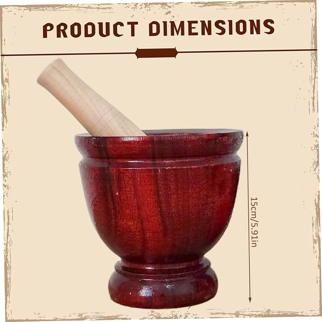 Mörser und Stössel aus Holz, Natrua-Set aus Holz, Mörser und Stössel, 15, 2 cm, sicheres manuelles t