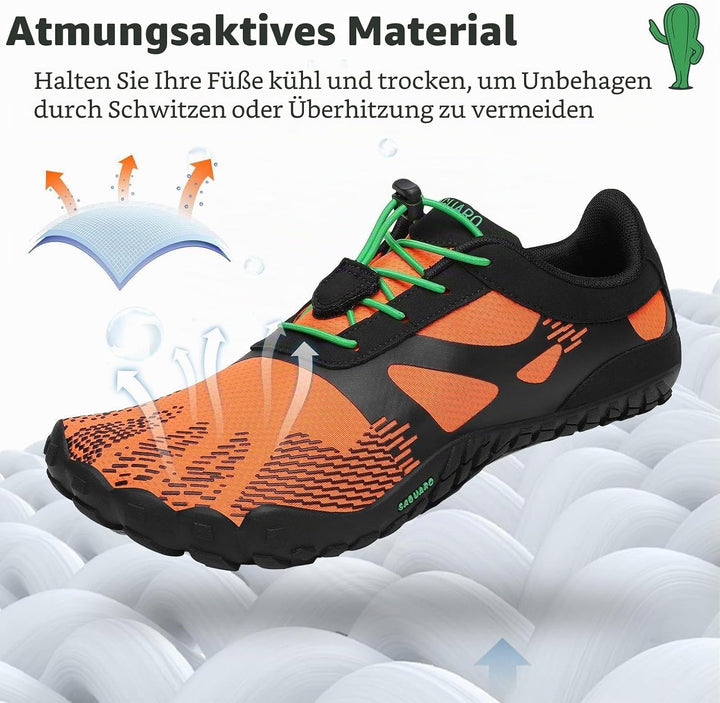 SAGUARO Unisex Barfussschuhe Leicht rutschfest Traillaufschuhe für Outdoor &amp; Indoor 41 EU Verkehr Or
