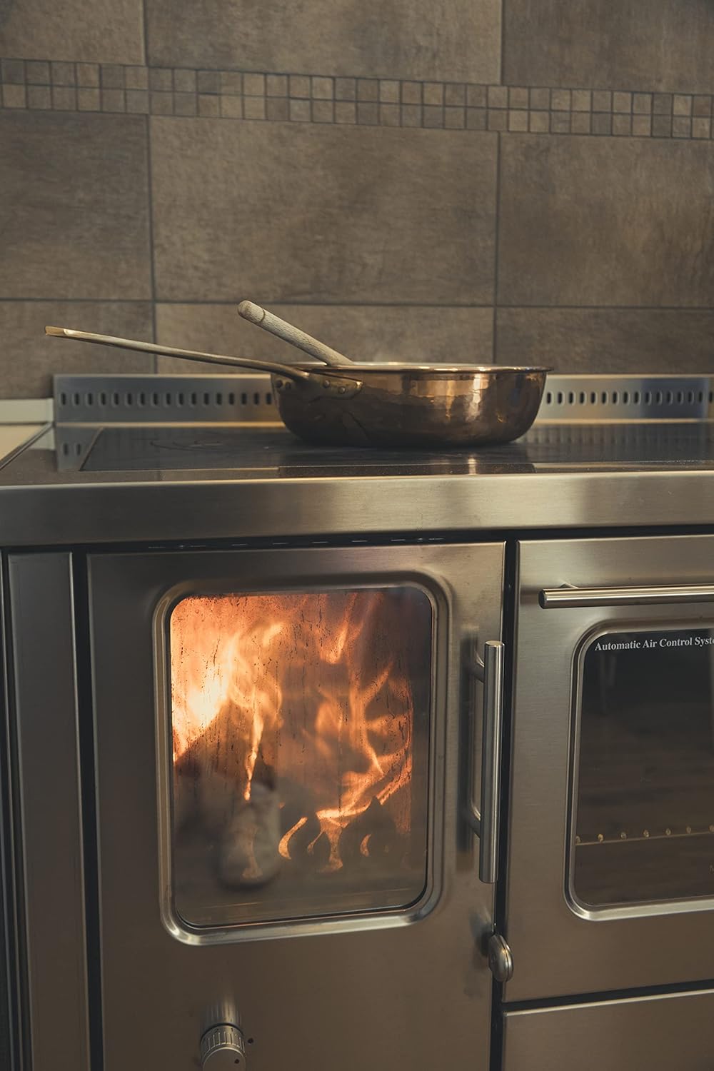 CREARTISTIC Bratpfanne aus reinem verzinntem Kupfer – 32 x 8 cm – 4,3 l – Dicke 1,2 mm – mit langem