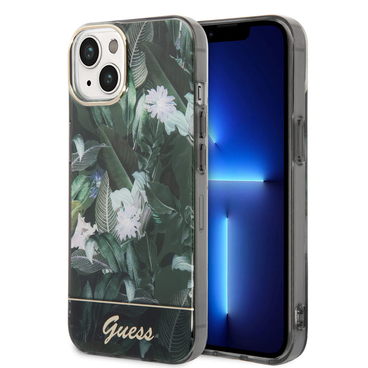 GUESS GUHCP14MHGJGHA Hülle für iPhone 14 Plus 6,7" grün hardcase Jungle Collection