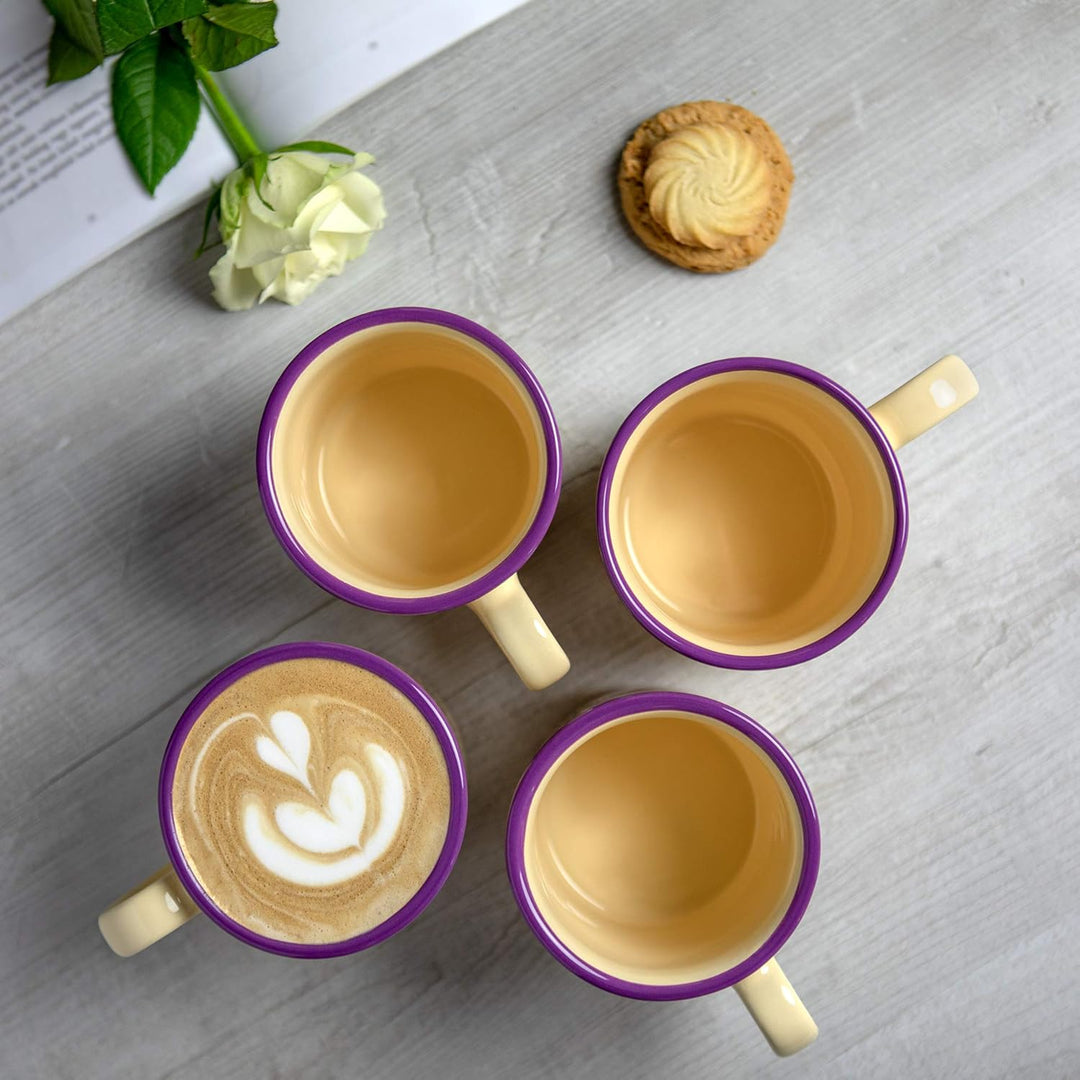 City to Cottage® - Keramik XXL Becher 500 ml | Kaffeebecher | Lavendel Motiv | Handgemacht | Keramik