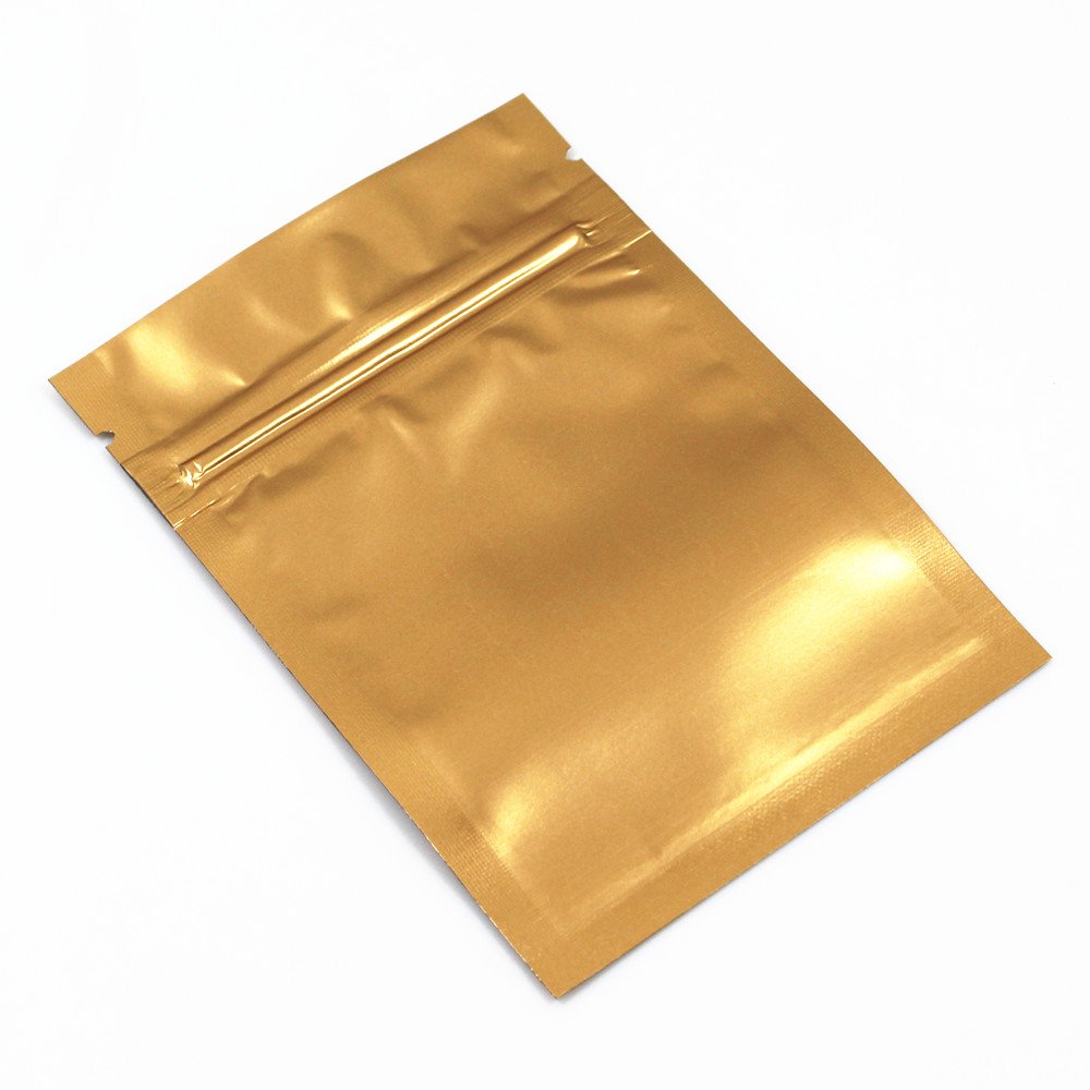 100 Stücke Matte Aluminiumfolie Verpackung Tasche Reissverschluss Selbstdicht Flachbeutel Lebensmitt