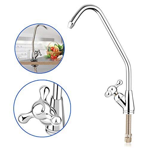 Umkehrosmose-Wasserfilter-Wasserhahn, hell glänzend, Sprühhahn, schwenkbarer Wasserhahn, Trigeminal-