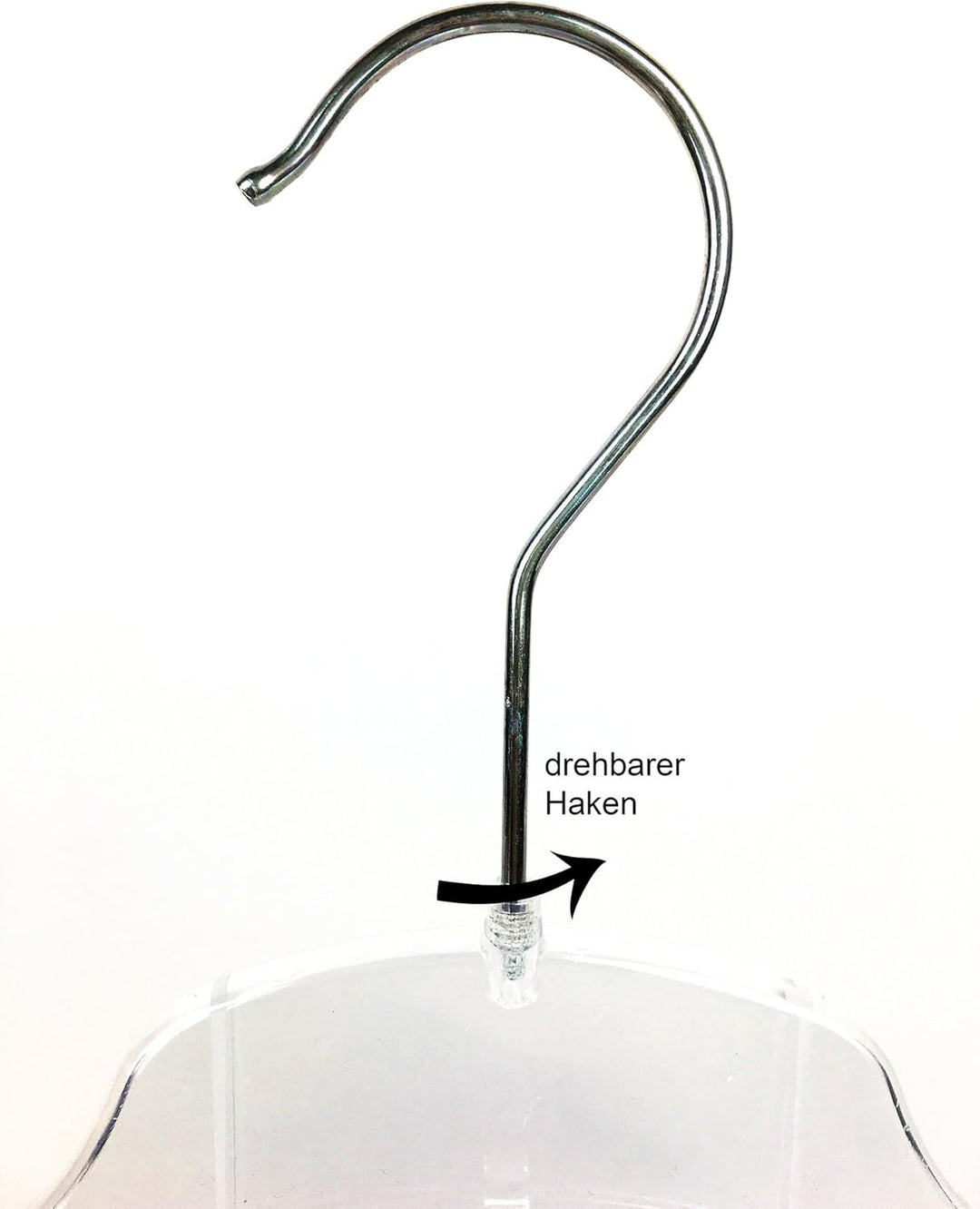 Kleiderbügel aus Kunststoff, 20 Stück, platzsparend dünn, drehbare Haken, EXTRA breit 47cm, Kerben,