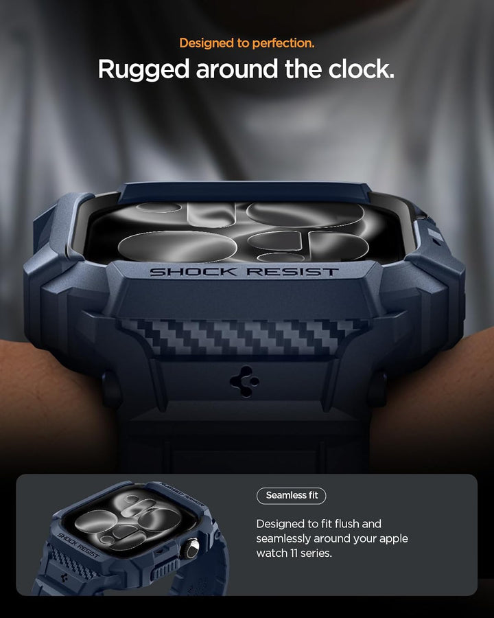 Spigen Rugged Armor Pro 2 Hülle mit Armband Kompatibel mit Apple Watch 11/10 42mm (2025/2024) - Mari