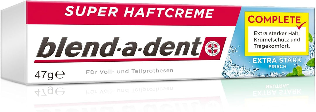 Blend-a-dent Complete Extra Stark Frisch Super-Haftcreme, 3er Pack (3 x 47 g), Extra stark frisch