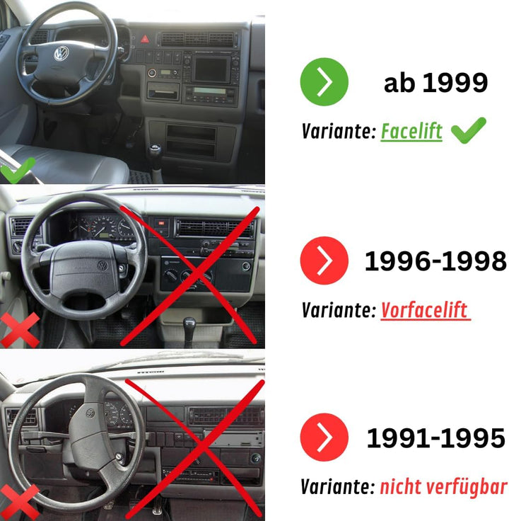 MagSafe kompatible Handyhalterung für VW T4 (Facelift ab 1999) – Magnet Halter für Armaturenbrett in