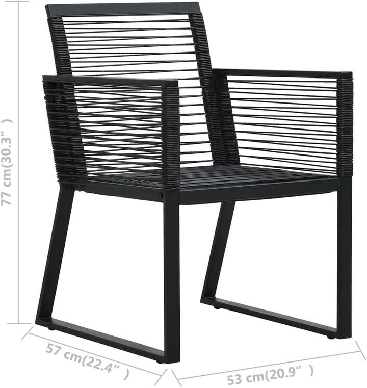 WIFESE Gartenstühle 2 STK. Schwarz BalkonmöBel GartenmöBel Set Gartenstuhl StapelstüHle Rattan Garte