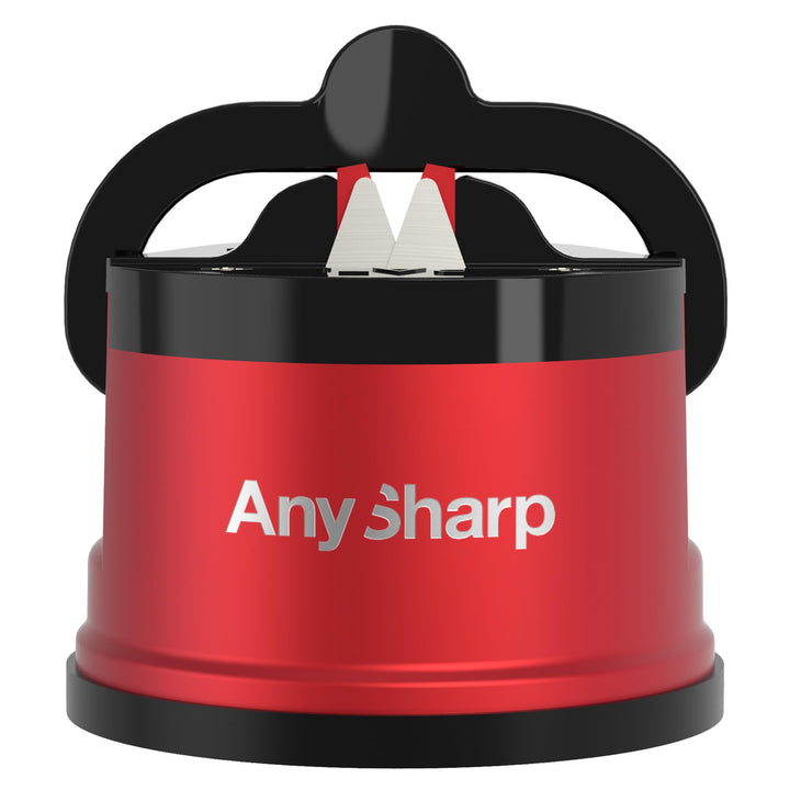 AnySharp Pro Metall Messerschärfer, Freihändige Sicherheit, PowerGrip Saugnapf, Schärft alle Küchenm