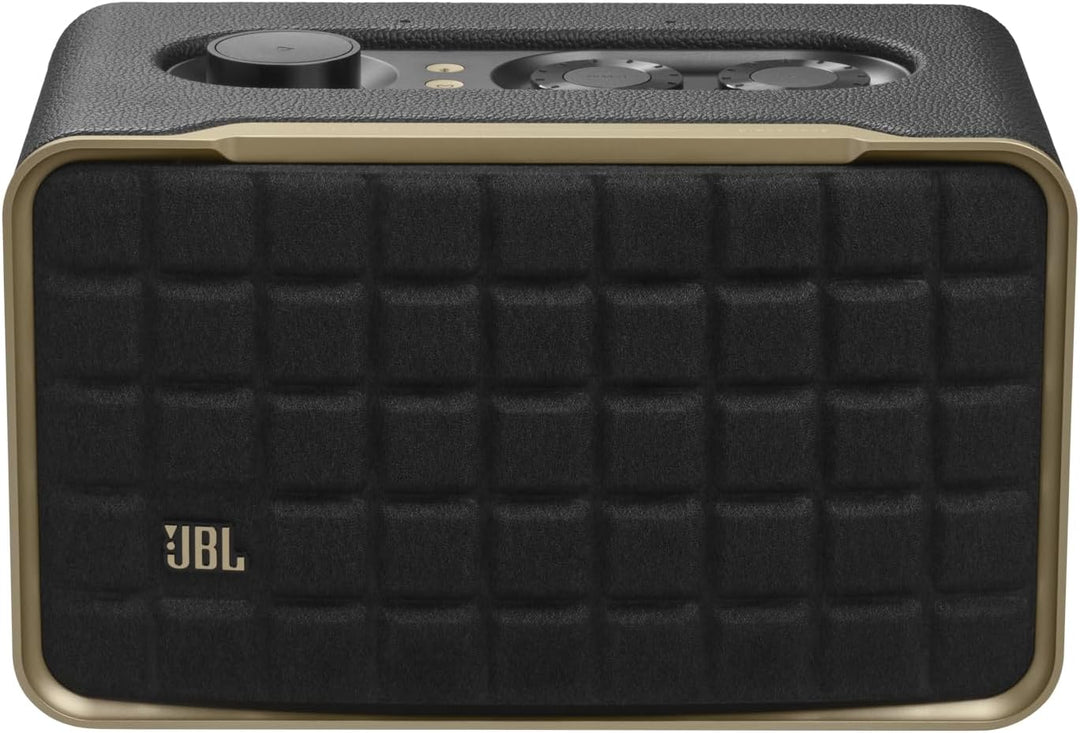 JBL Authentics 200 Smart Home Lautsprecher – 70er Jahre Retro-Design Bluetooth Box – Mit Quadrex Gri
