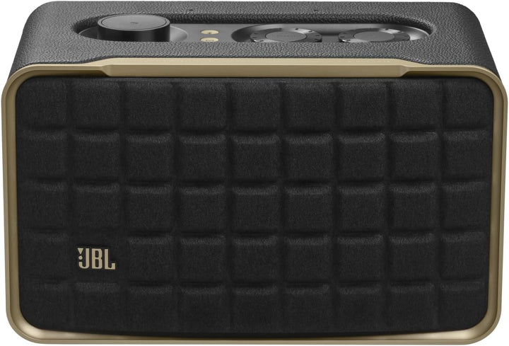 JBL Authentics 200 Smart Home Lautsprecher – 70er Jahre Retro-Design Bluetooth Box – Mit Quadrex Gri