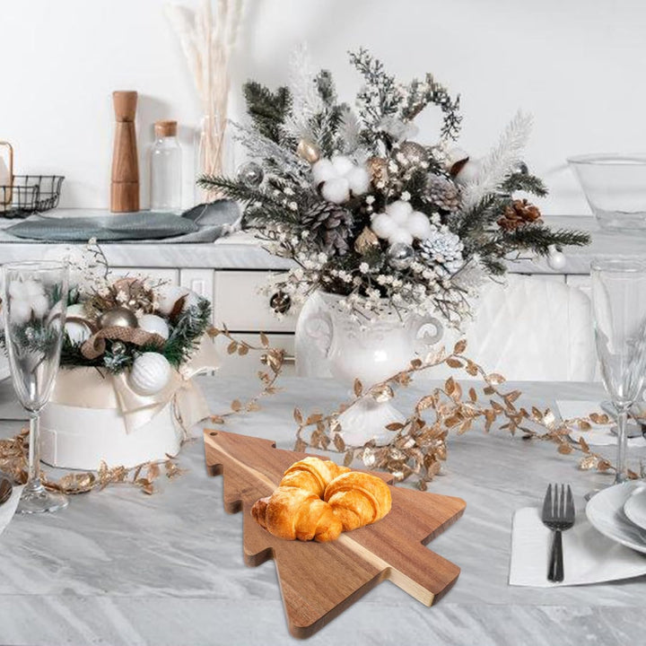 Angoily Weihnachtsbaum-Schneidebrett Holz Wurstbrett Küchen-Schneidebrett Obsttablett Urlaubs-Käsebr
