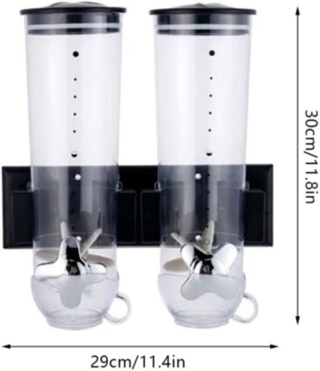 Doppelt wandmontierten Lebensmittelspender, 3L-Getreidebehälter, Müslispender für Cerealien, Cornfla
