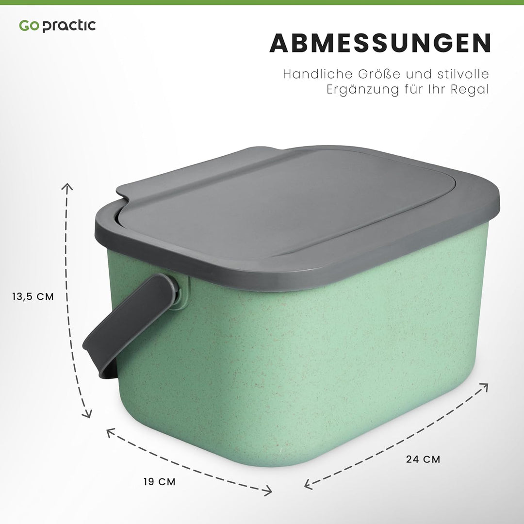 Go Practic 5-er Mülleimer-Set Küche Mülltrennsystem 2x Mülleimer 35l mit Deckel 2x 25l Mülleimer mit