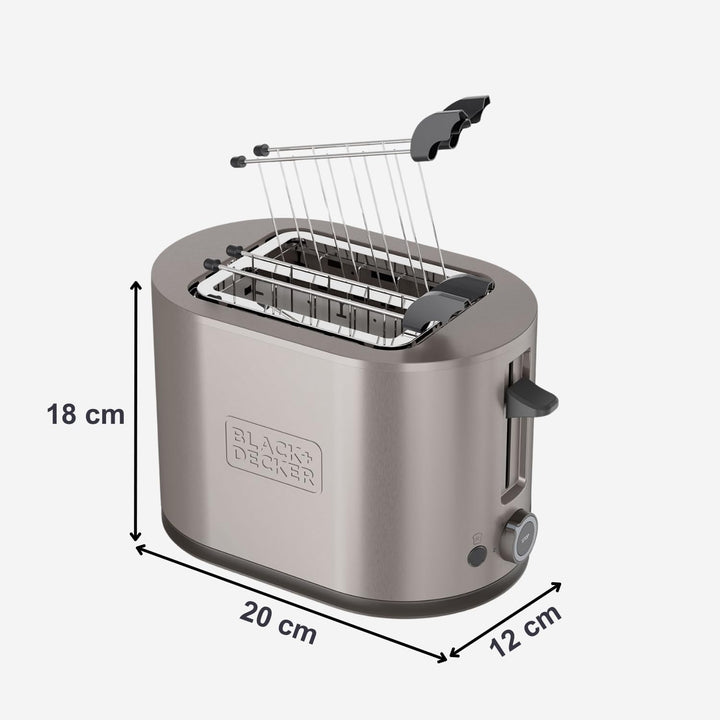 BLACK+DECKER - Toaster BXTOA901E 900W | 2 Schlitze | Automatische Zentrierung | 7 Bräunungsstufen |