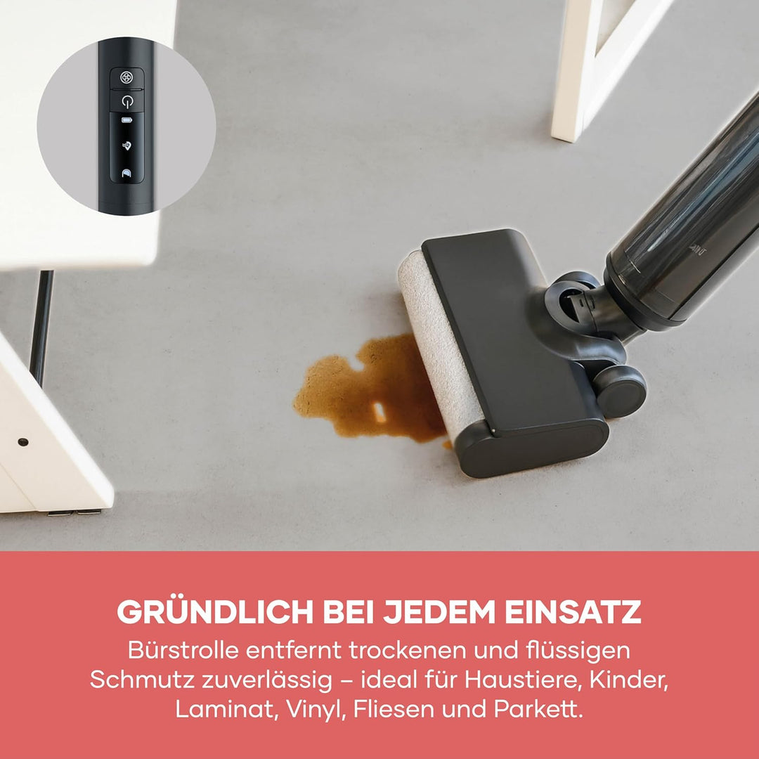 Severin Elektrischer Bodenwischer kabellos, mit LED-Anzeige, Zwei-Tank-System, mit Ladestation, Adap