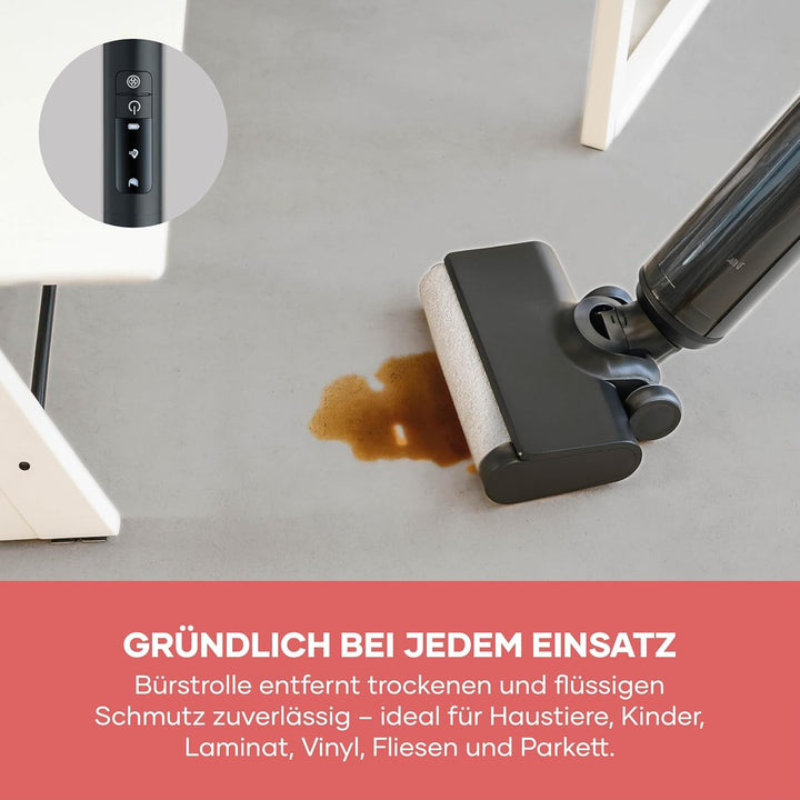 Severin Elektrischer Bodenwischer kabellos, mit LED-Anzeige, Zwei-Tank-System, mit Ladestation, Adap