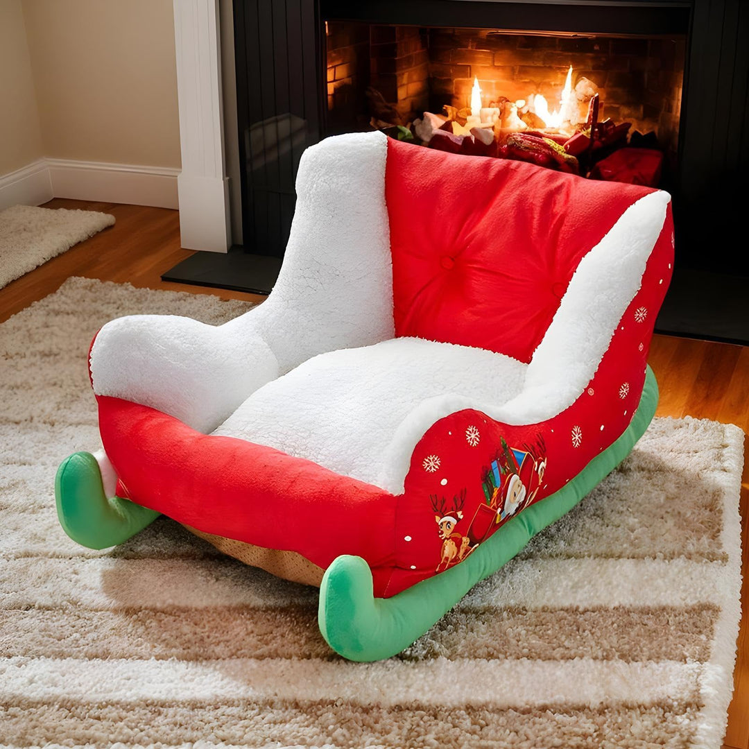 Weihnachts Schlitten Haustierbett, Einzigartiges Katzenbett Hundebett Weiches Und Bequemes Plüsch Hu