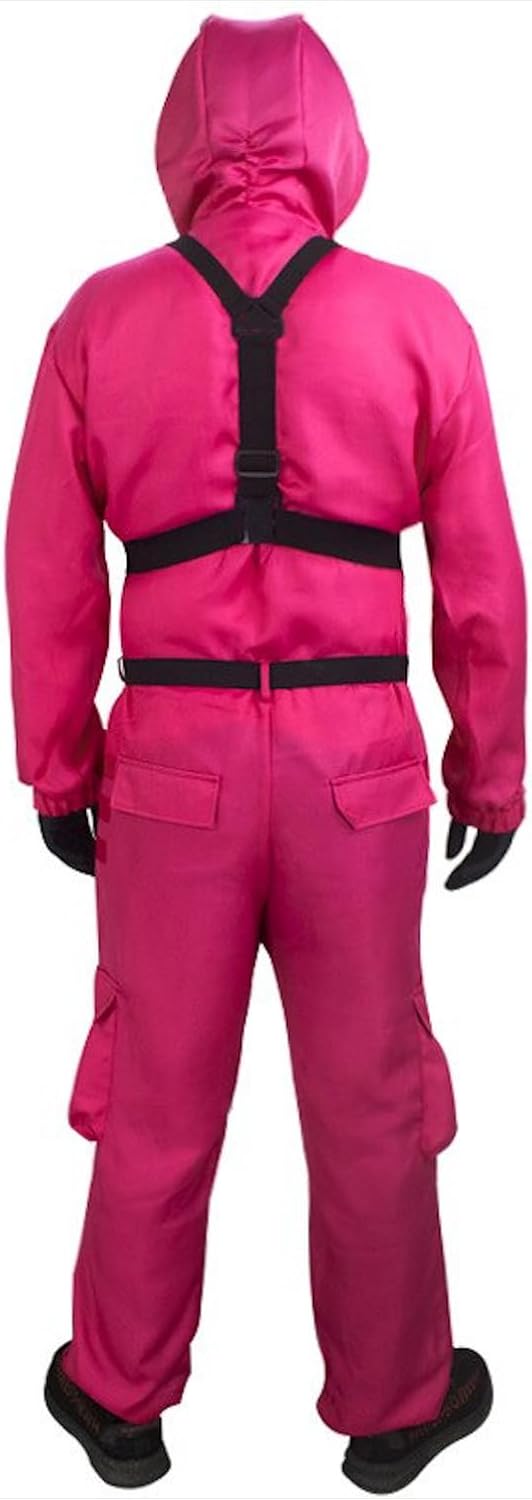 MIMIKRY Koreanisches Gamer Kostüm Erwachsene Overall Rot Gruppenkostüm Korean Game Herren Damen