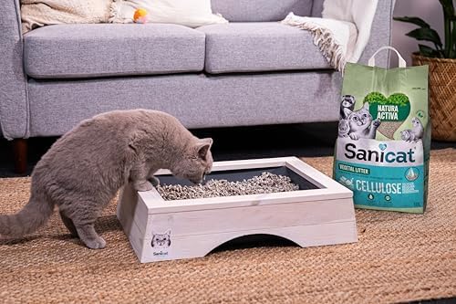 Sanicat – Absorbierende Multipet-Streu aus recycelter Zellulose | Ausgezeichnete Absorption und Geru