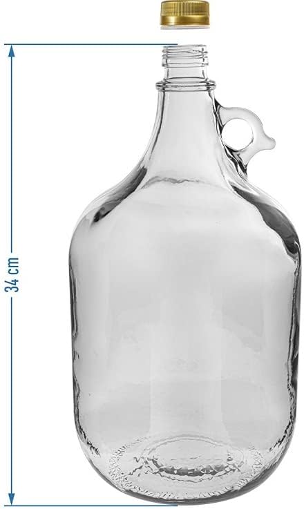 lilawelt24 6 x 5L GLASBALLON Weinballon GÄRBALLON GLASFLASCHE Flasche Gallone Leere Glasflasche zum
