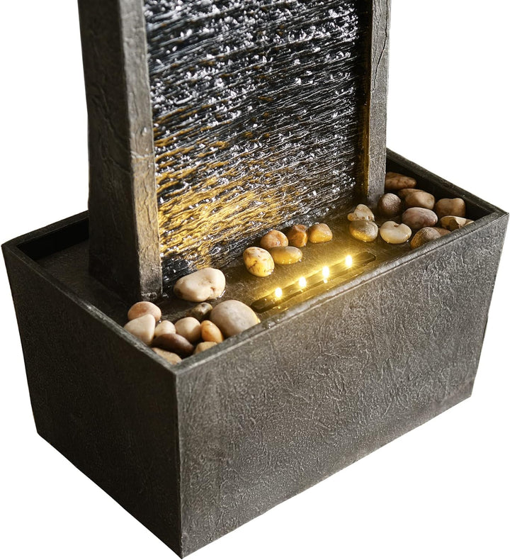 Peaktop - Garten Terrasse Stein 38 Zoll aufrechter Wasserfall Brunnen RJ-19041-EU