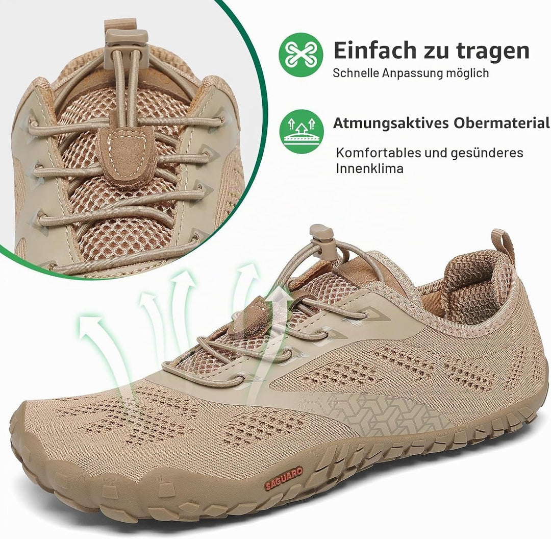 SAGUARO Unisex Barfussschuhe Outdoor Zehenschuhe Traillaufschuhe 37 EU Braun, 37 EU Braun