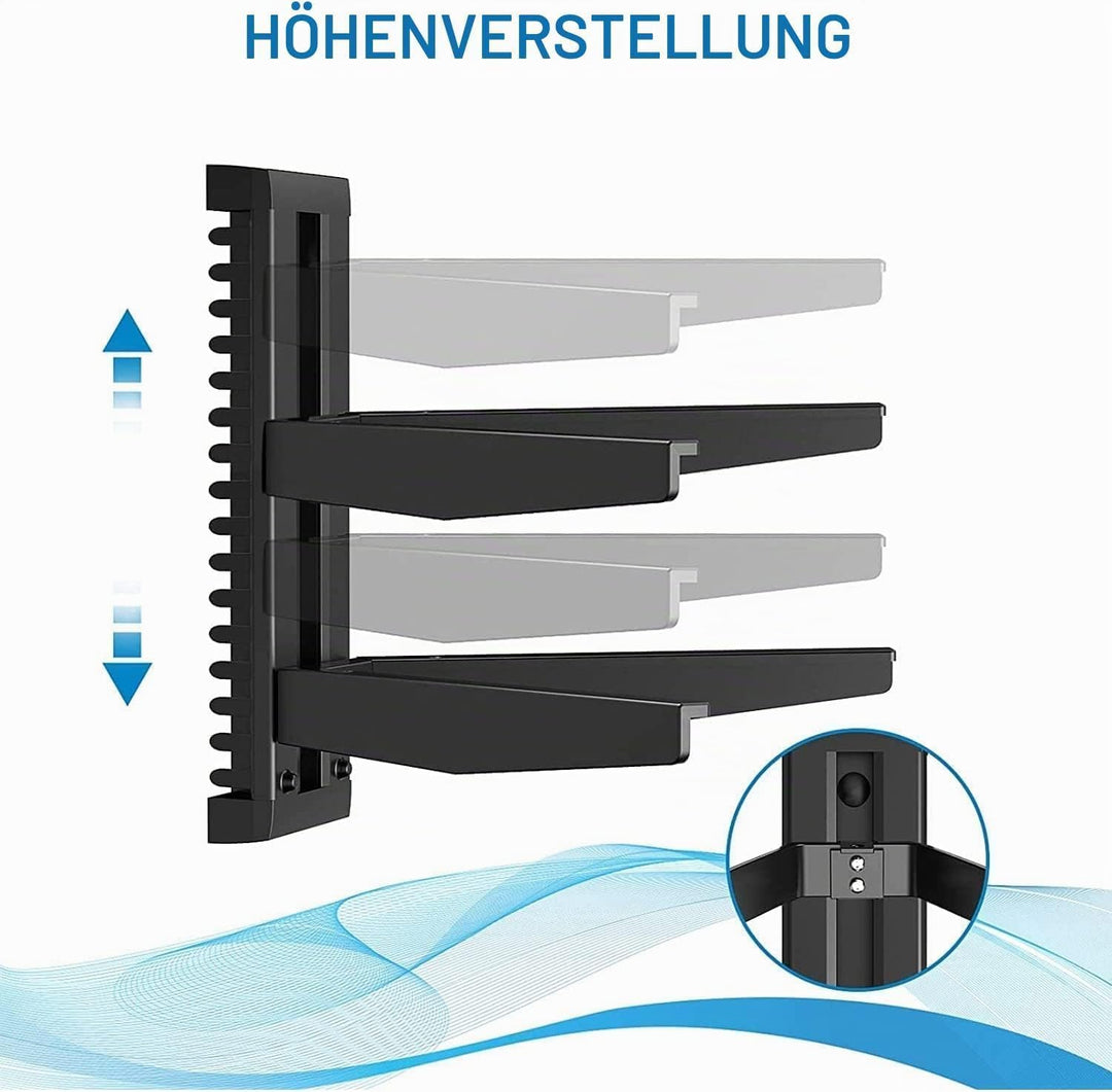suptek 2 Floating Regal Multimedia Wandregal TV Rack Wandhalterung Mit Verstärktem Gehärtetem Glasre