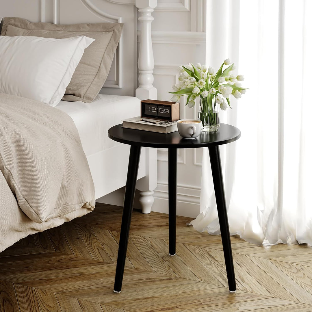 APICIZON Beistelltisch, Couchtisch rund Ø 42 cm, Höhe 51 cm, Sofatisch mit Beinen aus Massivholz, Sk
