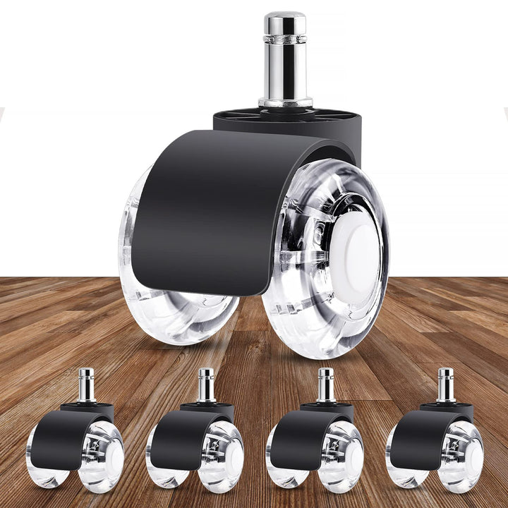 WOLAFOO Bürostuhl Rollen, Rollen für Bürostühle 11mm x 22mm, 360 Grad Drehbar Kratzfeste Hartbodenro